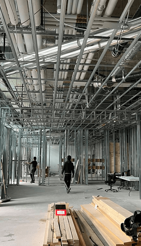 steel framing-metal studs-drywall-installation-repair-finishing-metal framing